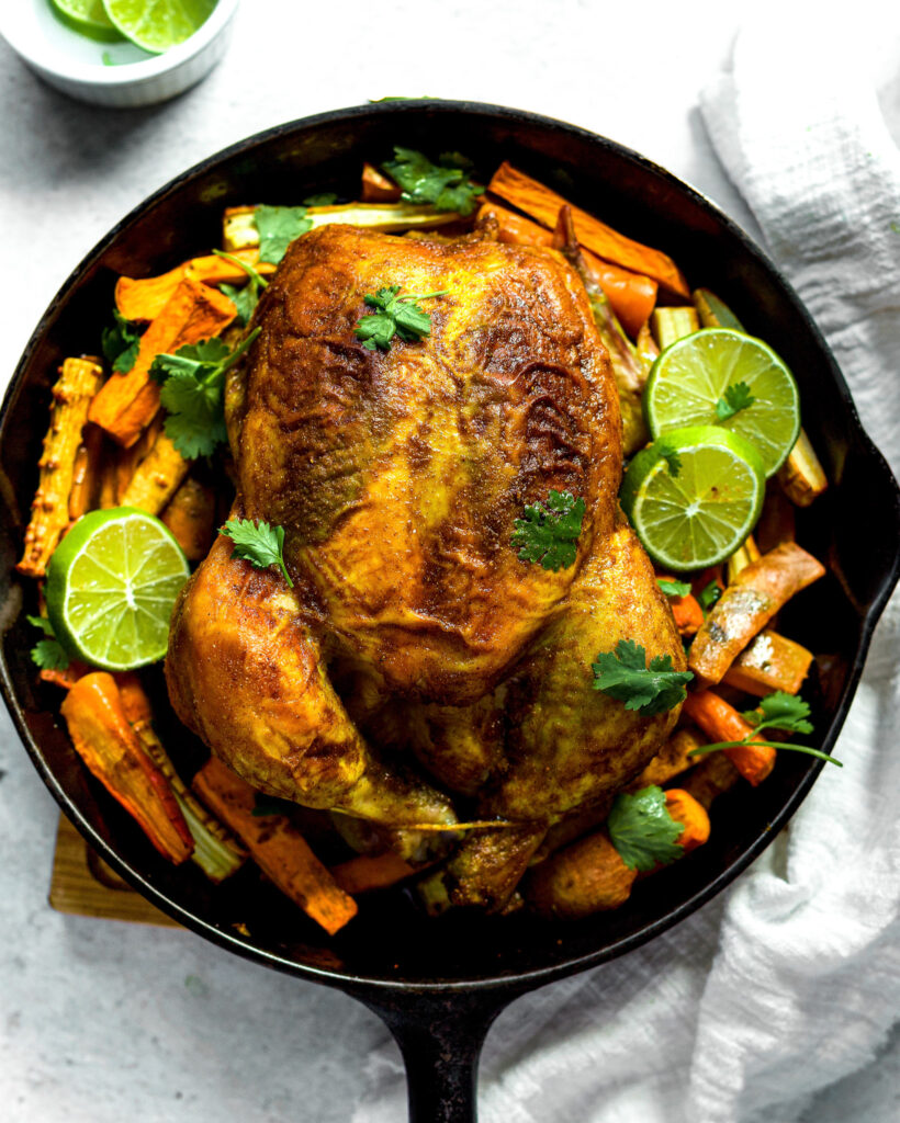 Perfect Roast Curry Chicken With Root Vegetables