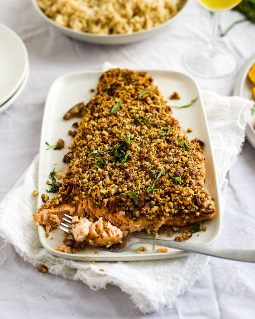 Saumon à l'érable en croûte de pacanes