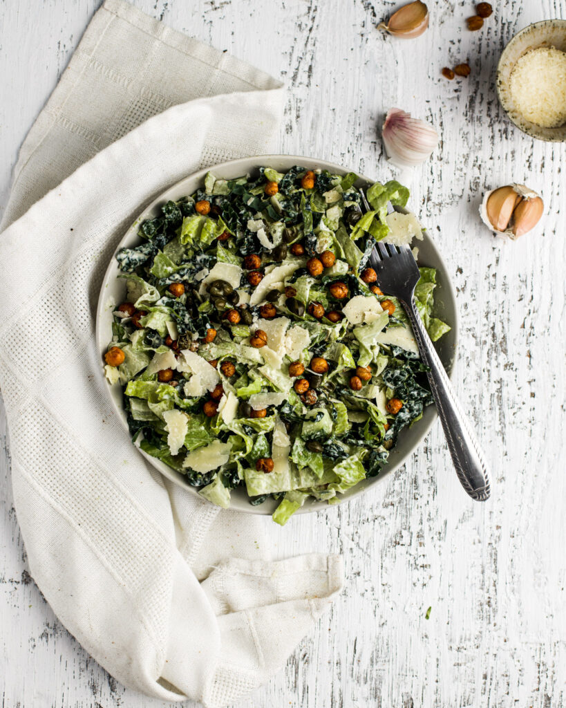salade césar, vinaigrette tahini