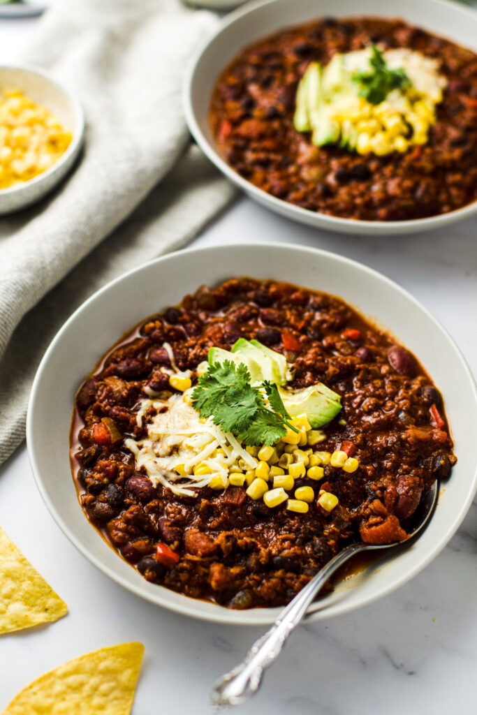 Le meilleur chili végé, avec fausse viande et haricots