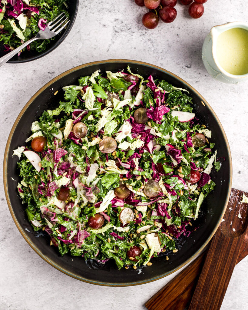Sweet and Salty Kale & Cabbage Salad
