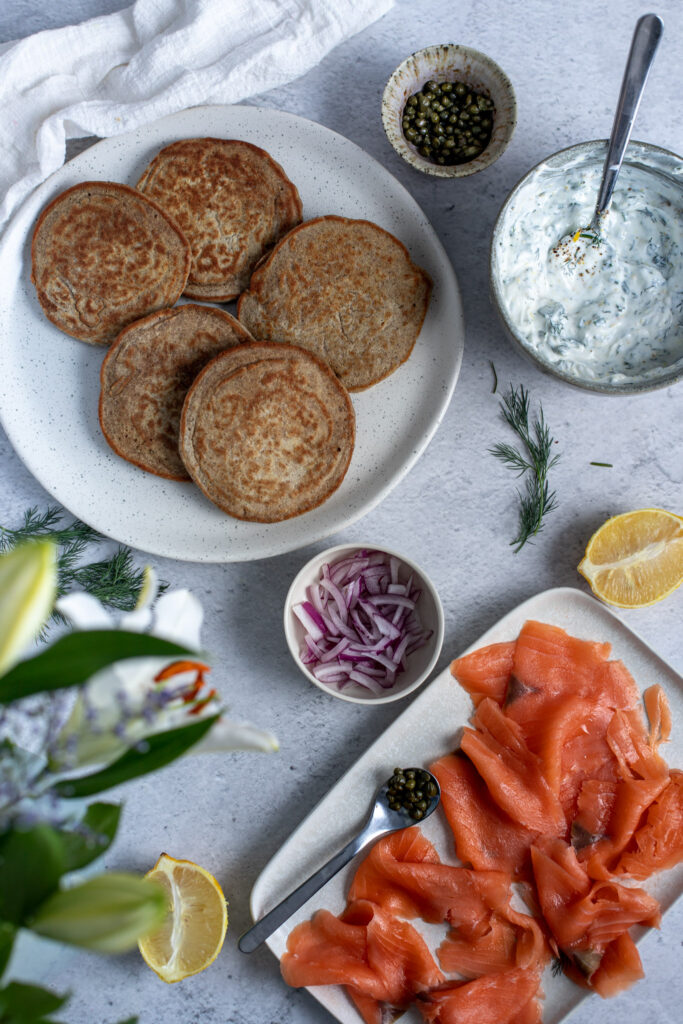 crêpes de sarrasin au saumon fumé