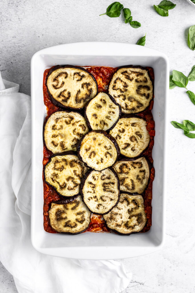 Italian Eggplant Parmigiana With Fresh Basil