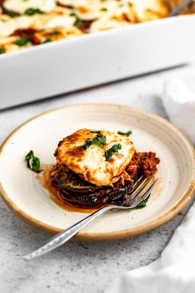 Italian Eggplant Parmigiana With Fresh Basil
