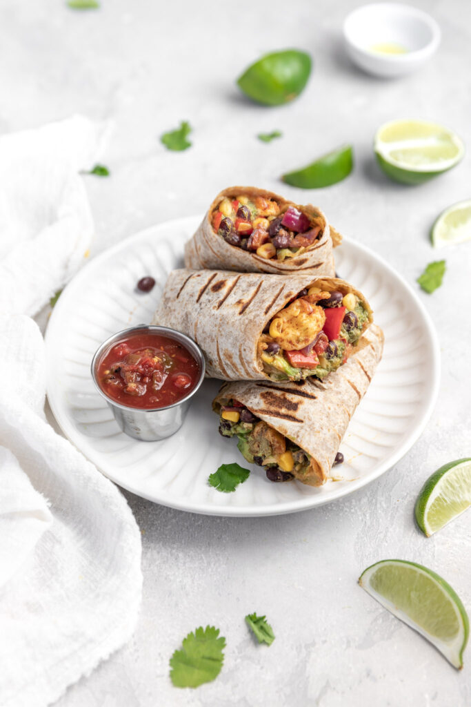 Vegetarian Black Bean Burritos with Halloumi (30-minute Dinner)