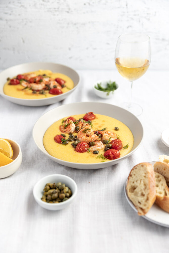Polenta crémeuse aux crevettes