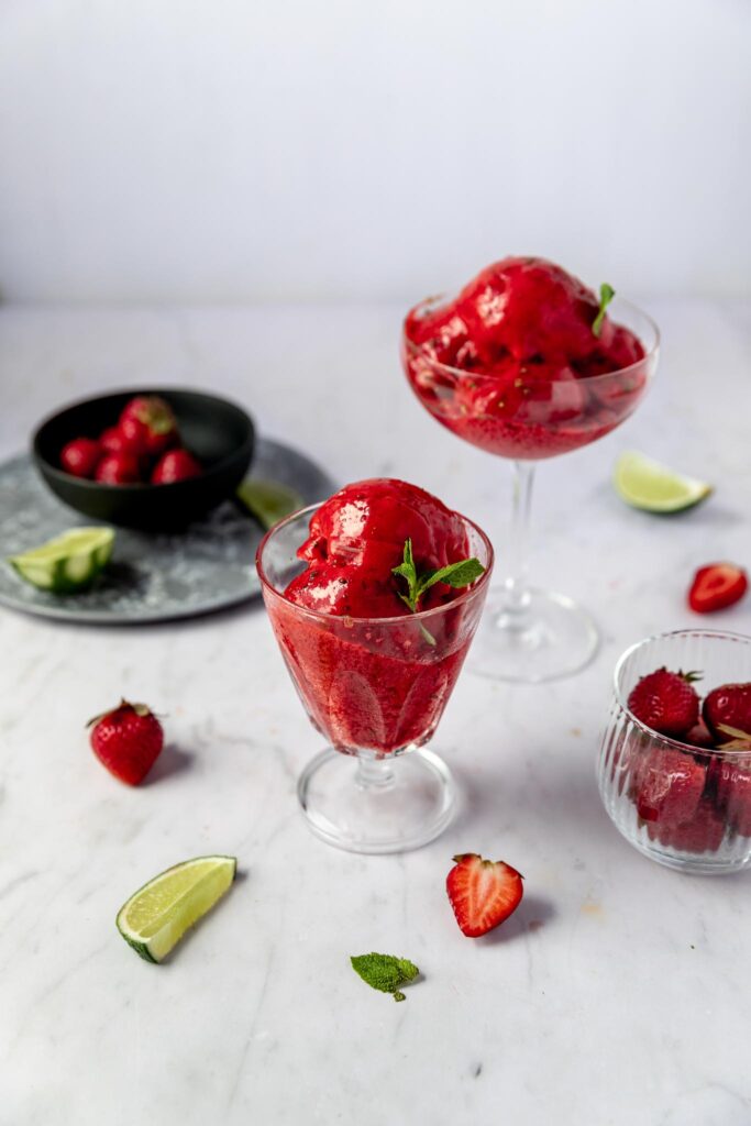 Sorbet fraise et lime