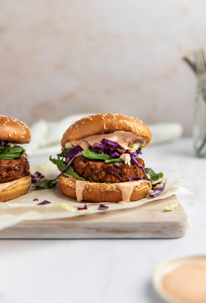 Red Bean Burger with Chipotle Sauce