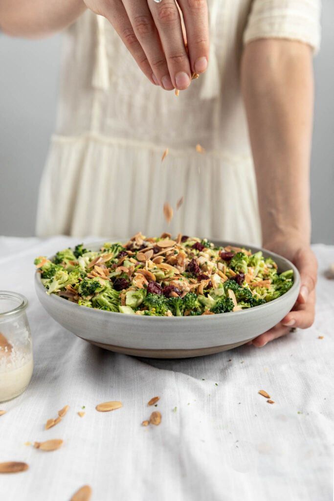 Broccoli Salad with Cumin Kefir Dressing