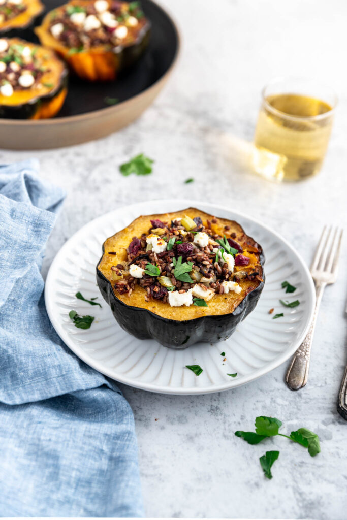 Wild Rice Stuffed Acorn Squash