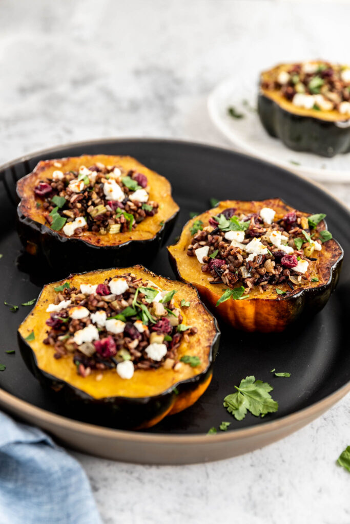 Courge farcie au riz sauvage