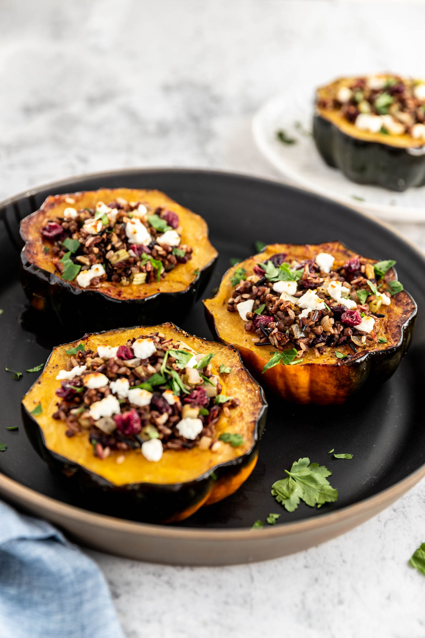 Courge farcie au riz sauvage