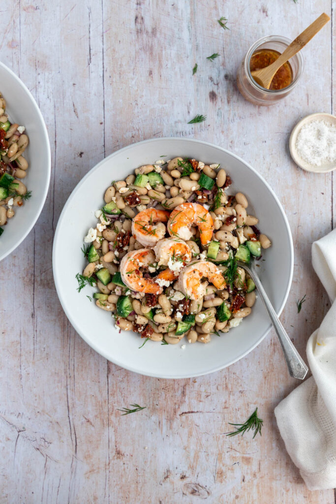 salade crevettes haricots à la méditérranéenne