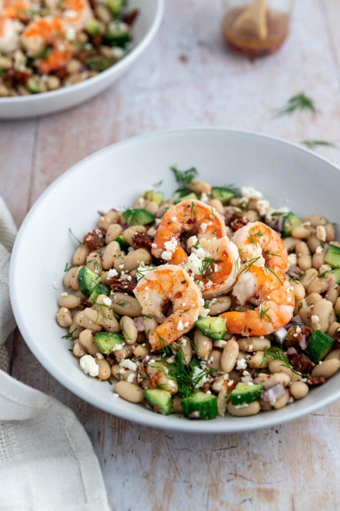 Salade de crevettes et haricots à la méditerranéenne