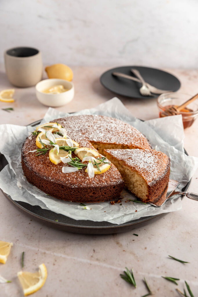 Gâteau huile d'olive, citron et miel
