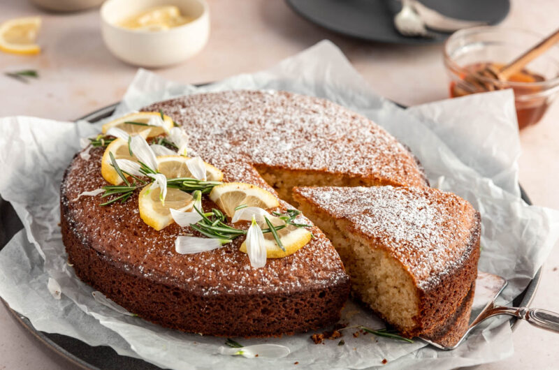 Gâteau à l'huile d'olive, citron et miel