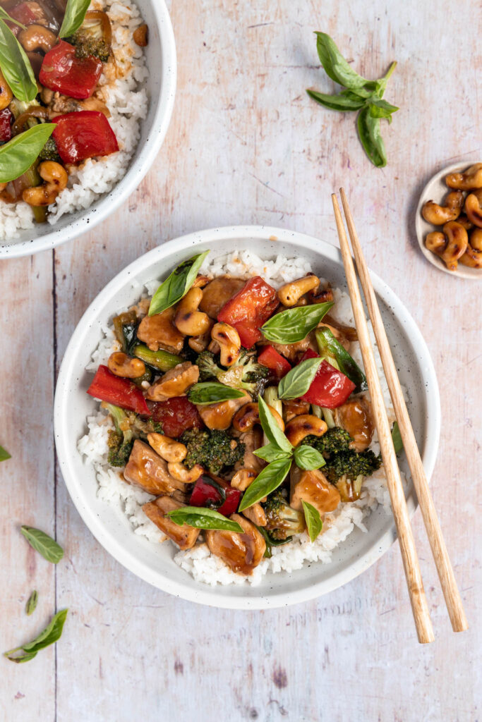 Poulet cajou basilic