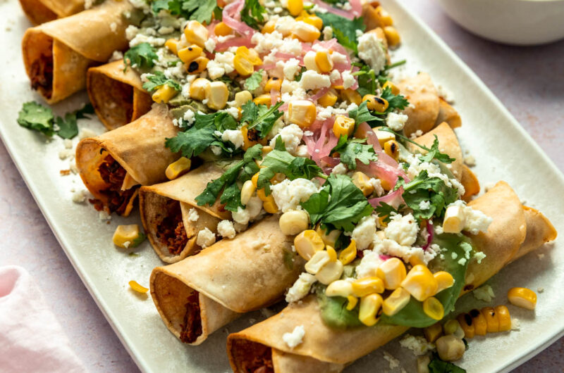 Shredded Tofu Taquitos