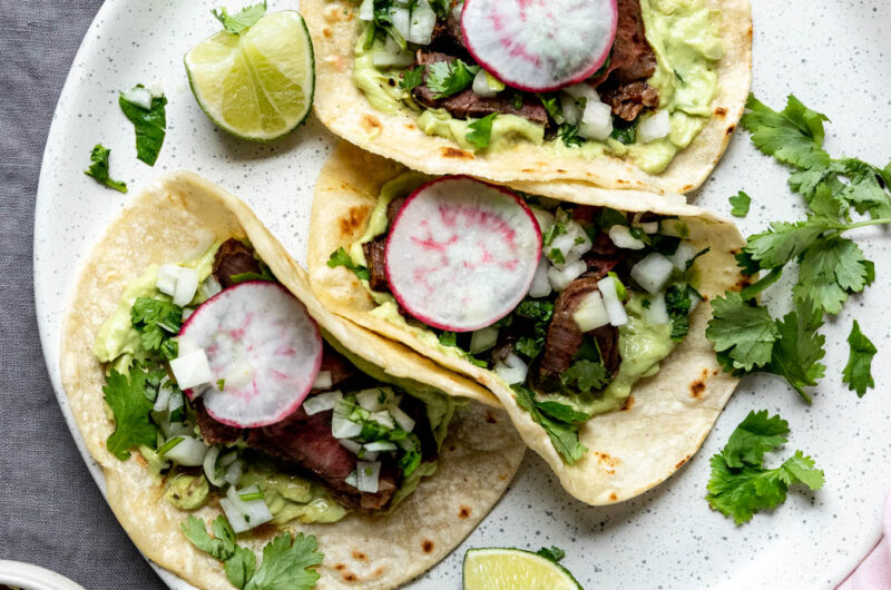 Tacos de steak (carne asada)