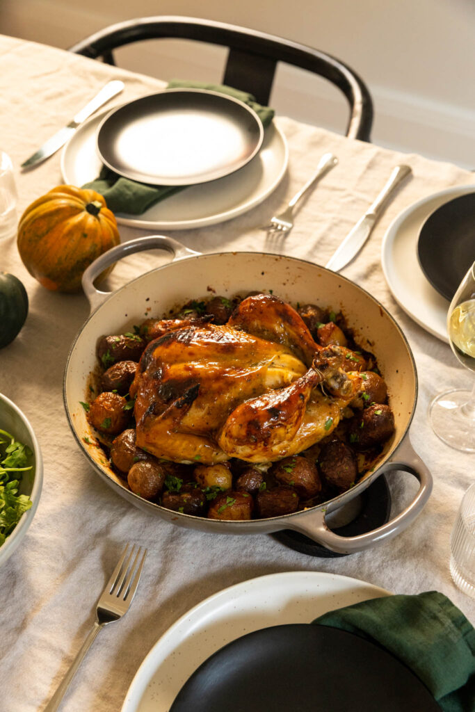 Poulet entier miel moutarde