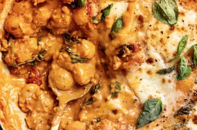 Baked Gnocchi with TVP in a Rosé Sauce